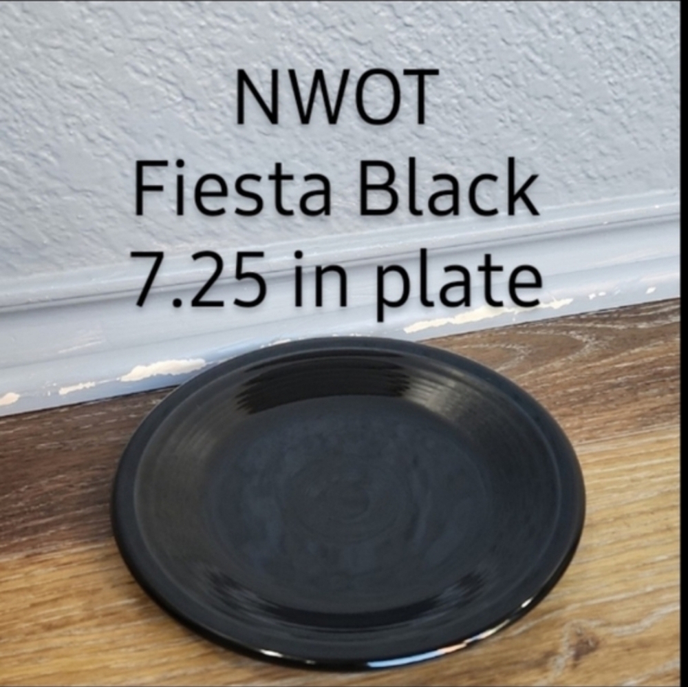 NWOT RETIRED Fiesta Black Salad Plate 7.25 in Fiestaware